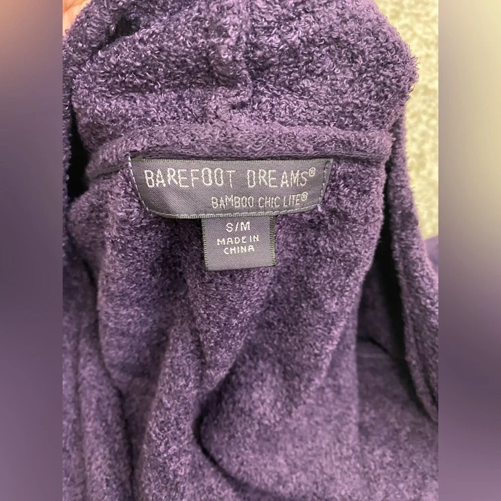 Barefoot Dreams Chic Lite Purple Waterfall‎ Open Front Sweater Cardigan S / M